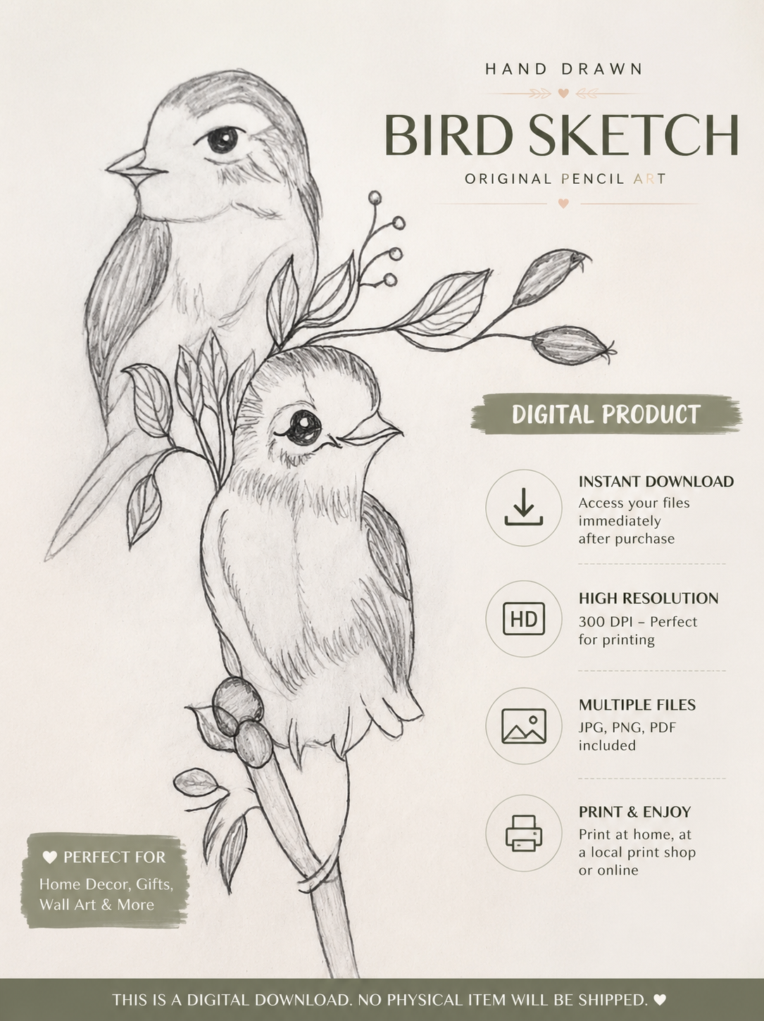 Cute Lovebirds Pencil Sketch Art |